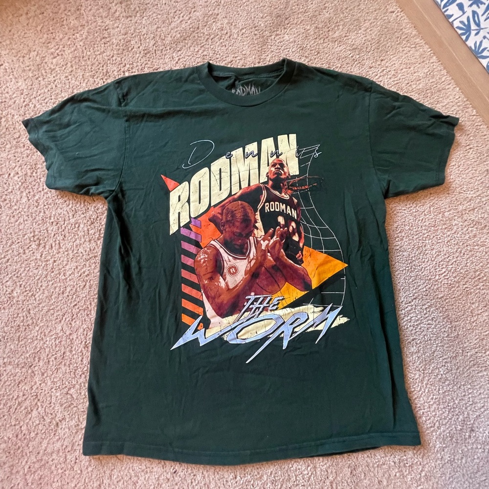 PacSun Dark Green Rodman Graphic Tee